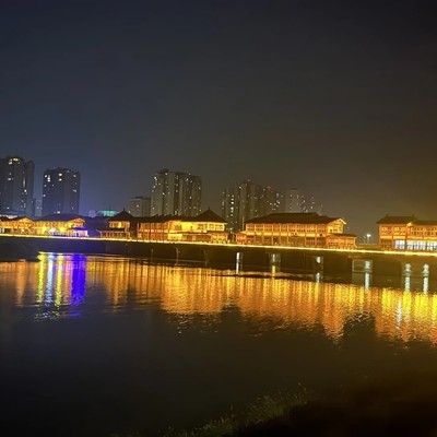 手机拍廊桥夜景技巧