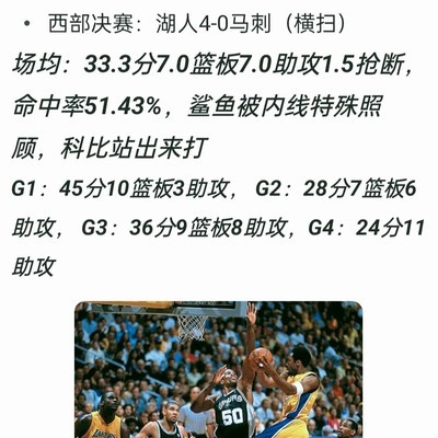 科比01年季后赛表现回顾