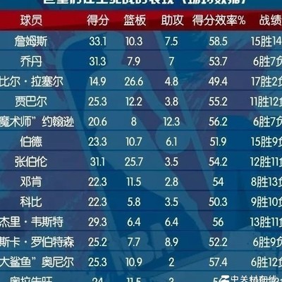 老詹季后赛生死战高效表现