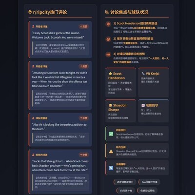 篮球讨论，亨德森复出助队，杨瀚森紧张成问题