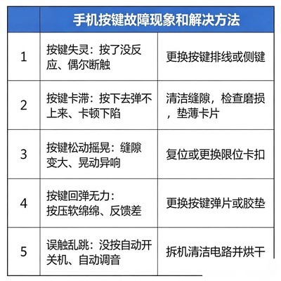 手机按键故障的省钱维修法