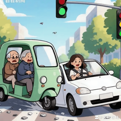 七旬夫妇闯红灯索赔引争议