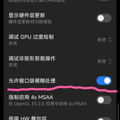 关闭窗口模糊解决小米卡顿发热
