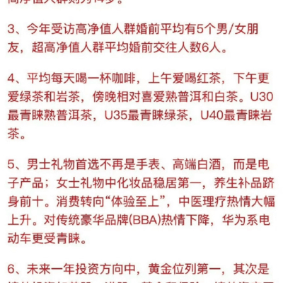 高净值人士品质生活特征