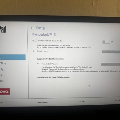 ThinkPad X1外接显示器 intermittently fails
