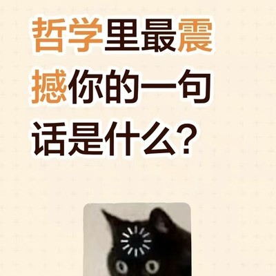 哲学中最震撼的一句话
