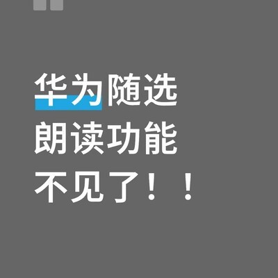 华为Pura80Pro随选朗读功能缺失