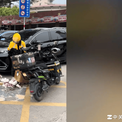 外卖小哥打翻奶茶引热议