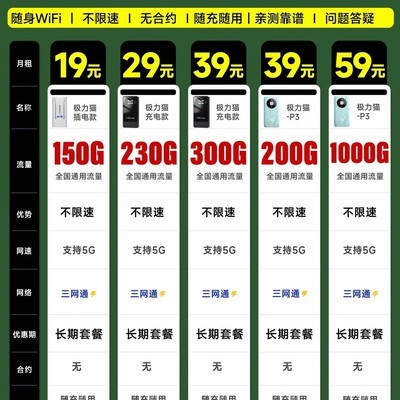 19元100G随身WiFi推荐