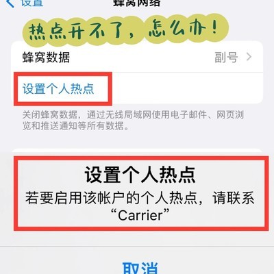 苹果手机热点无法开启解决