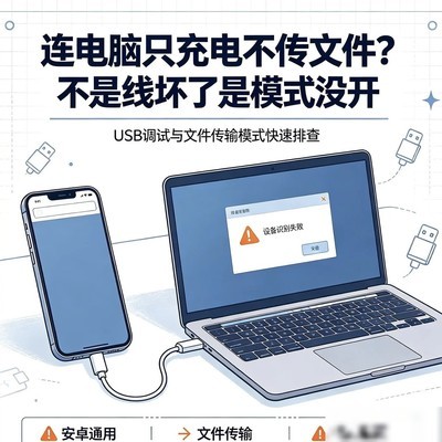 手机连电脑只充电不传文件的解决方法