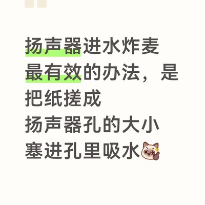 手机扬声器进水应急处理