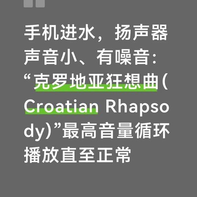 手机进水后扬声器修复法