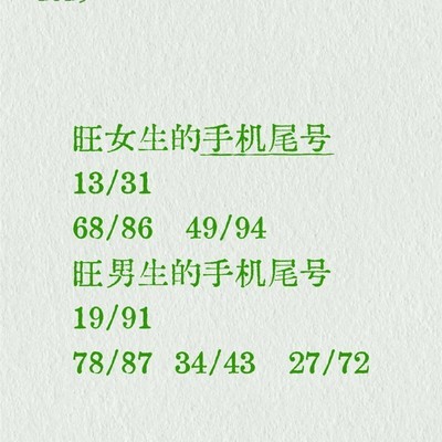 手机尾号旺运数字组合