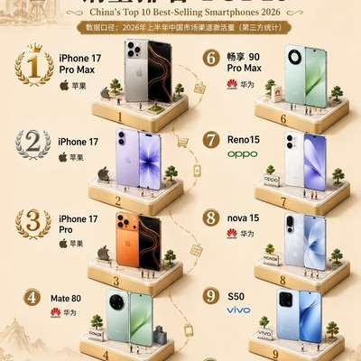 2026中国手机销量TOP10