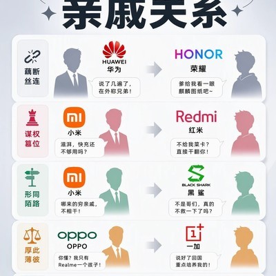 手机品牌的亲戚关系揭秘