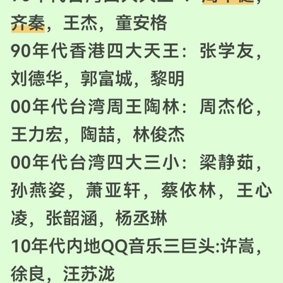 华语乐坛传奇人物盘点