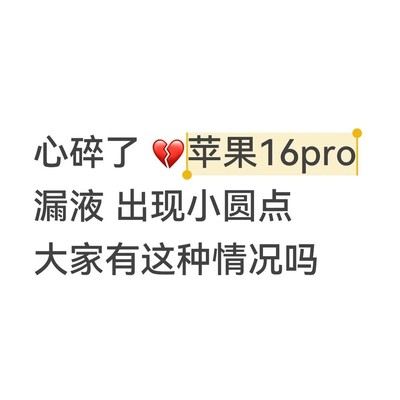 iPhone 16 Pro屏幕漏液问题