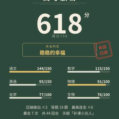 高三模拟器高考618分挑战