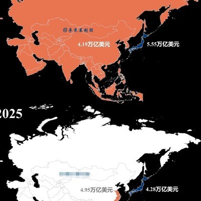 日本GDP与中国东部四省对比