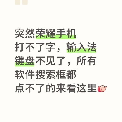 荣耀手机无法输入文字