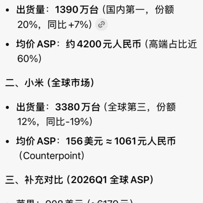 小米手机全球第三