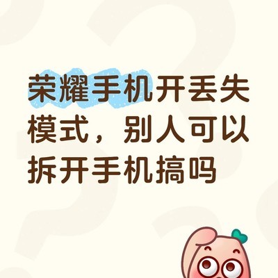 荣耀400pro丢失后能否被拆机操作