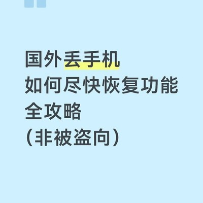 国外丢手机应急指南