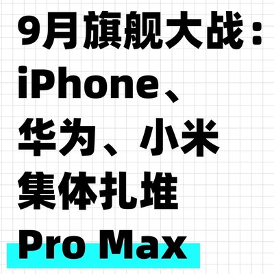9月旗舰Pro Max大战