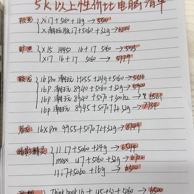 5000元以上高性价比笔记本推荐