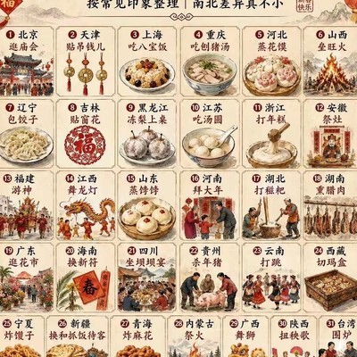 中国各地过年习俗差异
