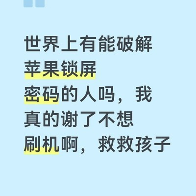 苹果锁屏密码遗忘求助