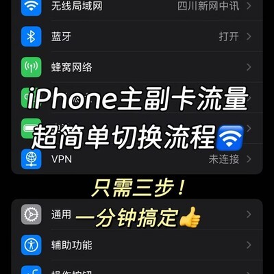 iPhone双卡流量手动切换