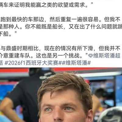 维斯塔潘谈坚持与选择