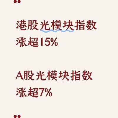 港股A股光模块指数大涨