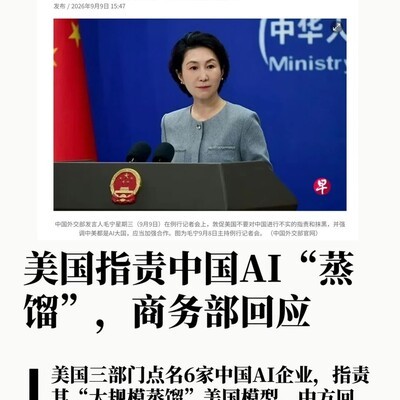 美指中国AI蒸馏遭中方驳斥