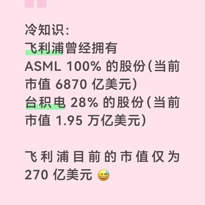 飞利浦曾控股ASML与台积电