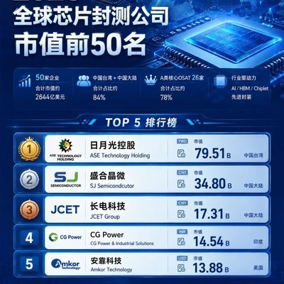 全球封测TOP50企业格局