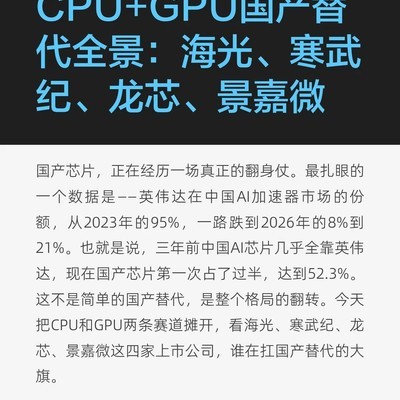 国产CPU与GPU突围战