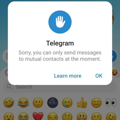 Telegram新聊天消息发送失败