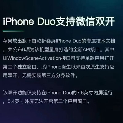 iPhone Duo支持双微信但无实体卡