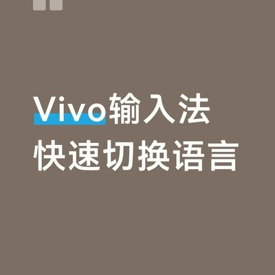Vivo输入法快速切换语言方法