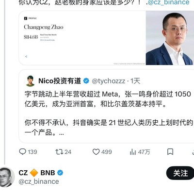 赵长鹏身价超越张一鸣