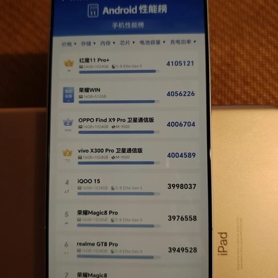 安卓性能手机跑分第二
