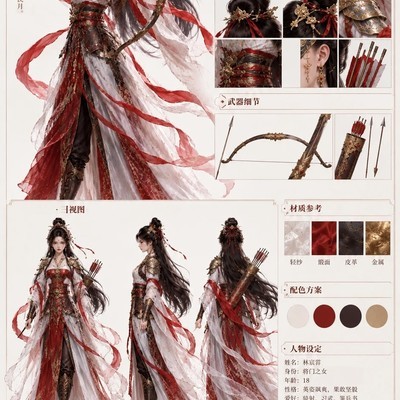 东方古风女战神立绘