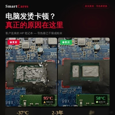 导热膏老化致电脑过热降频