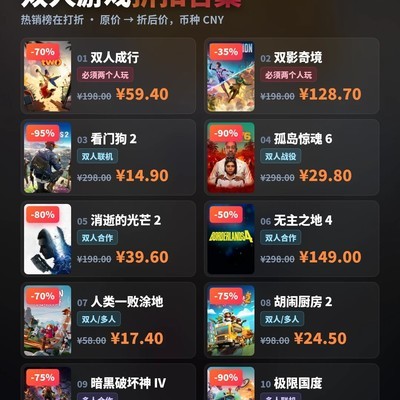 Steam双人游戏特惠汇总