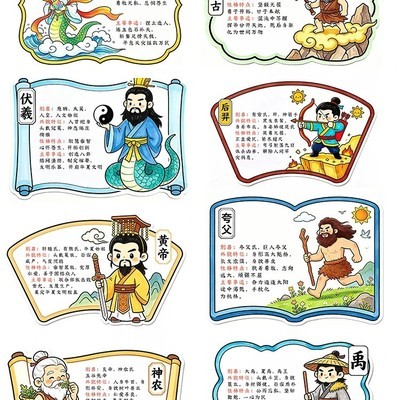 中国神话人物卡通线稿