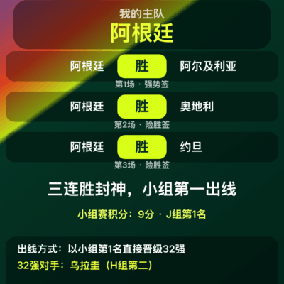 阿根廷三连胜封神