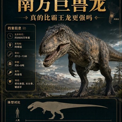 南方巨兽龙与霸王龙的真实对比